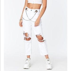 Carmar White Hermia Chain Front Jeans